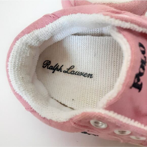 Ralph Lauren Baby Girl 3mo Pink Polo Shirt + Embroidered Slip On Sneakers Set - Picture 8 of 15
